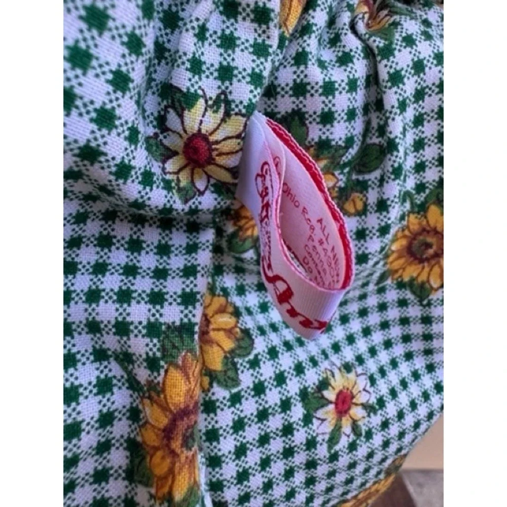 Vintage 96 Annalee Dolls Bunny Rabbit Sunflower Gingham Dress Easter Decor